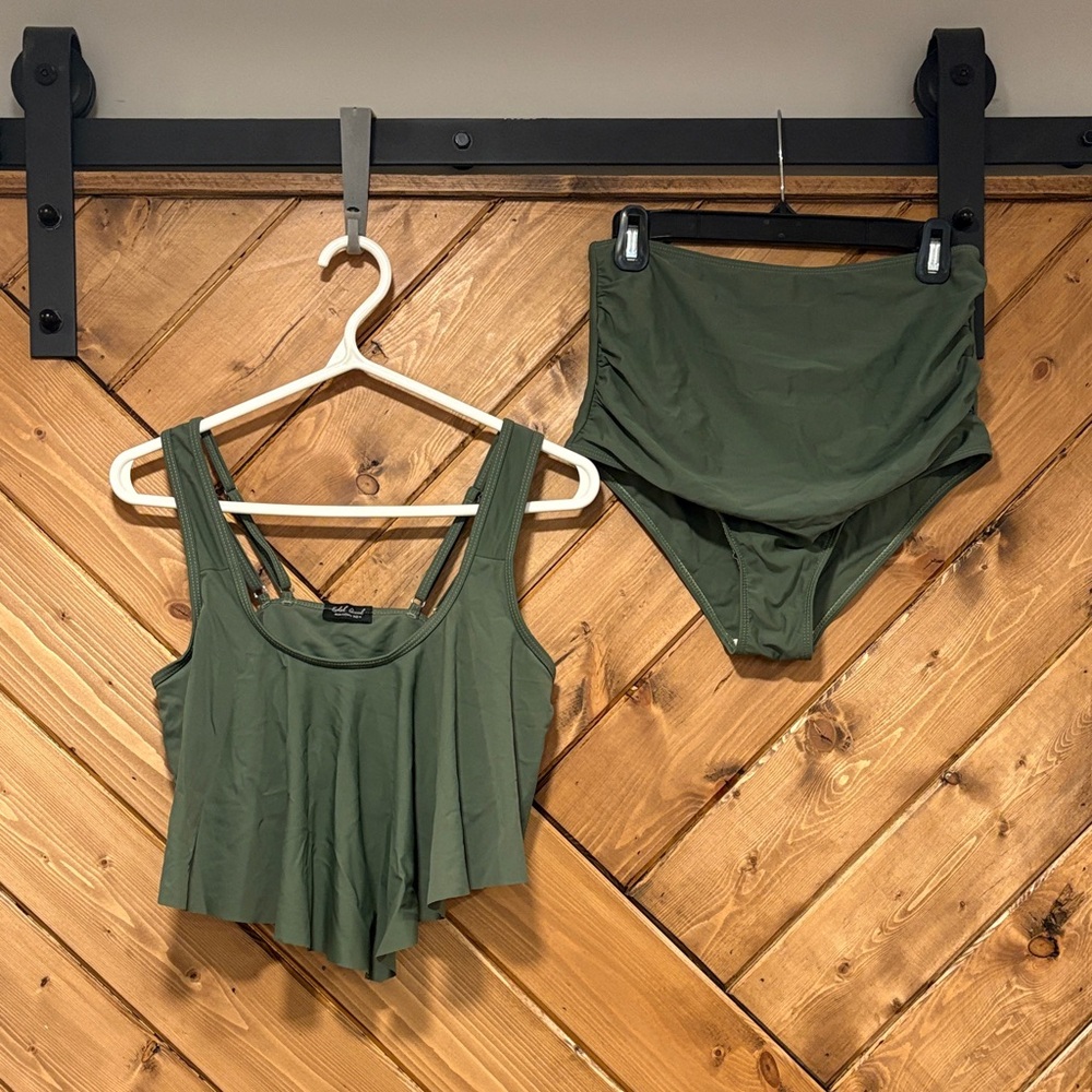 Olive Green Women's Swim Tankini Set Edel Qual Medium